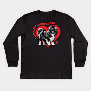 I Love My Leonberger - I Love my dog - Persistent dog Kids Long Sleeve T-Shirt